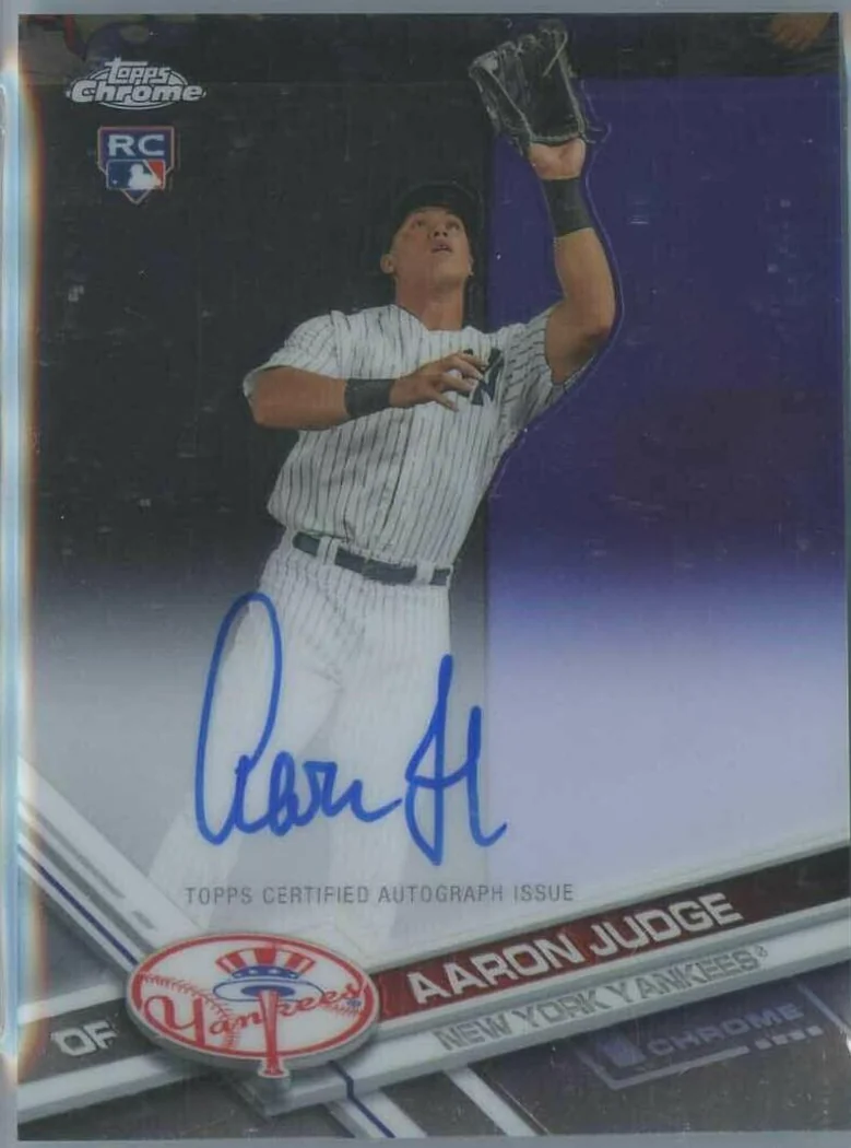 2017 Topps Chrome Aaron Judge Rookie Autograph #RA-AJ card front