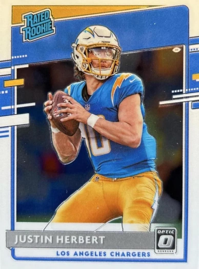 2020 Donruss Optic Justin Herbert Rated Rookie #153 card front