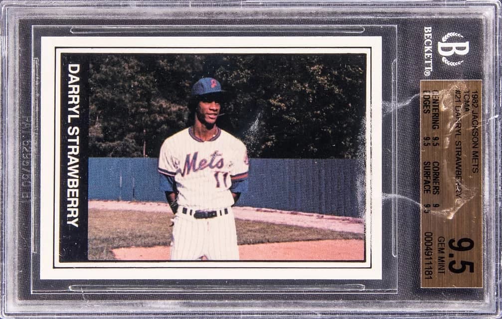 1982 TCMA Jackson Mets Darryl Strawberry #21 card front