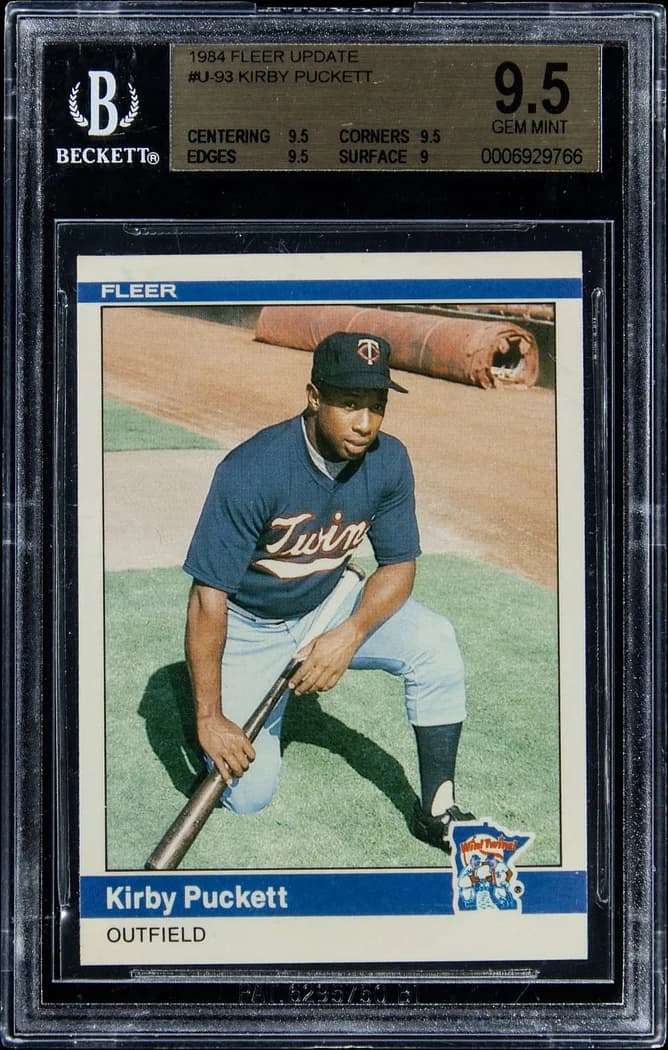 1984 Fleer Update Kirby Puckett #U-93 card front