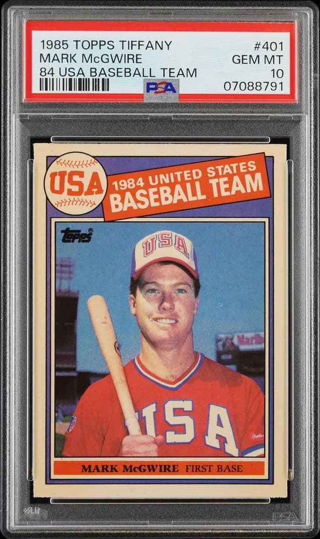 1985 Topps Tiffany Mark McGwire #401 card front