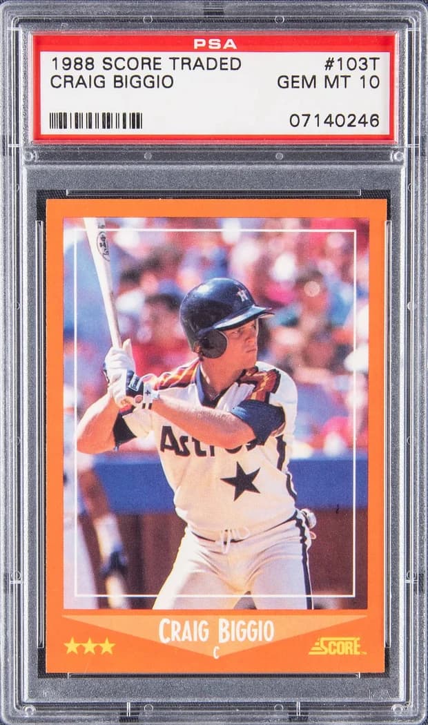 1988 Score Traded Craig Biggio #103T card front