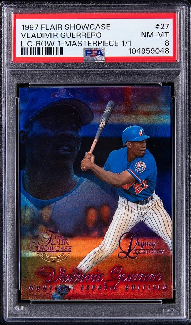 1997 Flair Showcase Legacy Collection Row 1 Masterpiece Vladimir Guerrero #27 card front