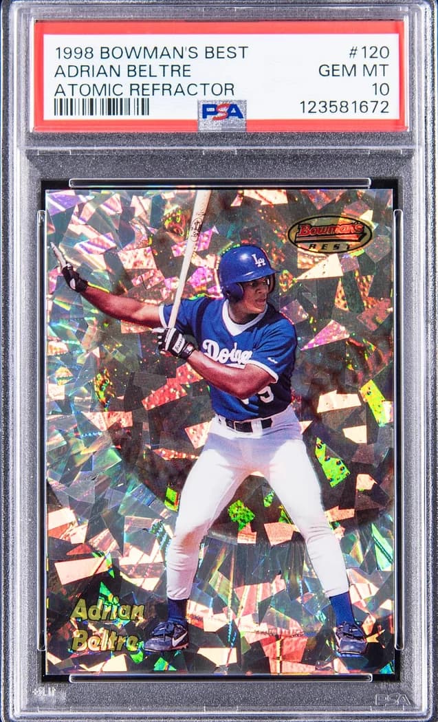 1998 Bowman's Best Atomic Refractor Adrian Beltré #120 card front