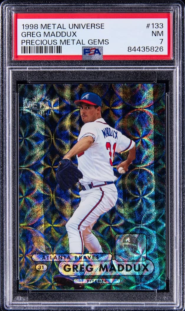 1998 Metal Universe Precious Metal Gems Greg Maddux #133 card front