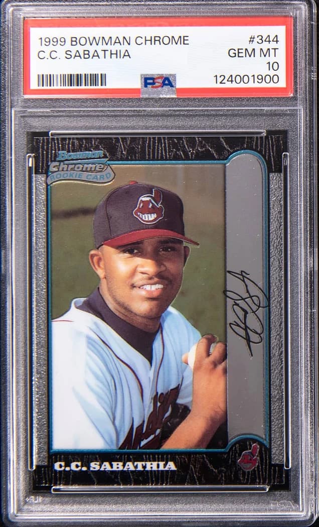 1999 Bowman Chrome CC Sabathia #344 card front