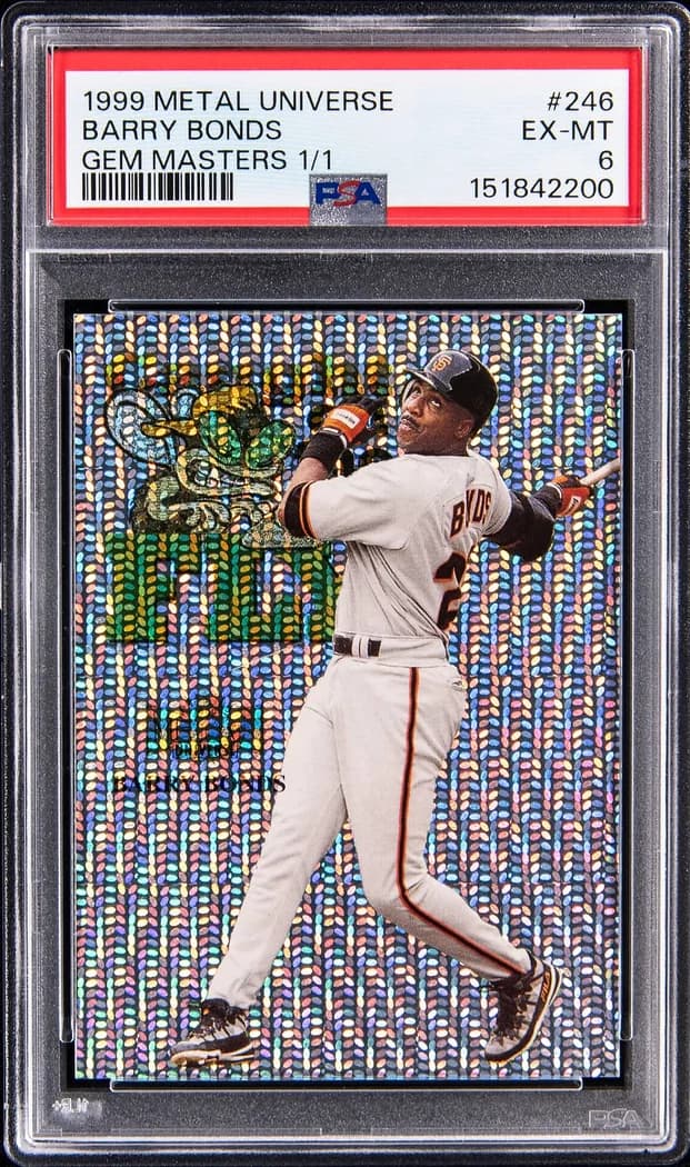1999 SkyBox Metal Universe Gem Masters Barry Bonds #246 card front