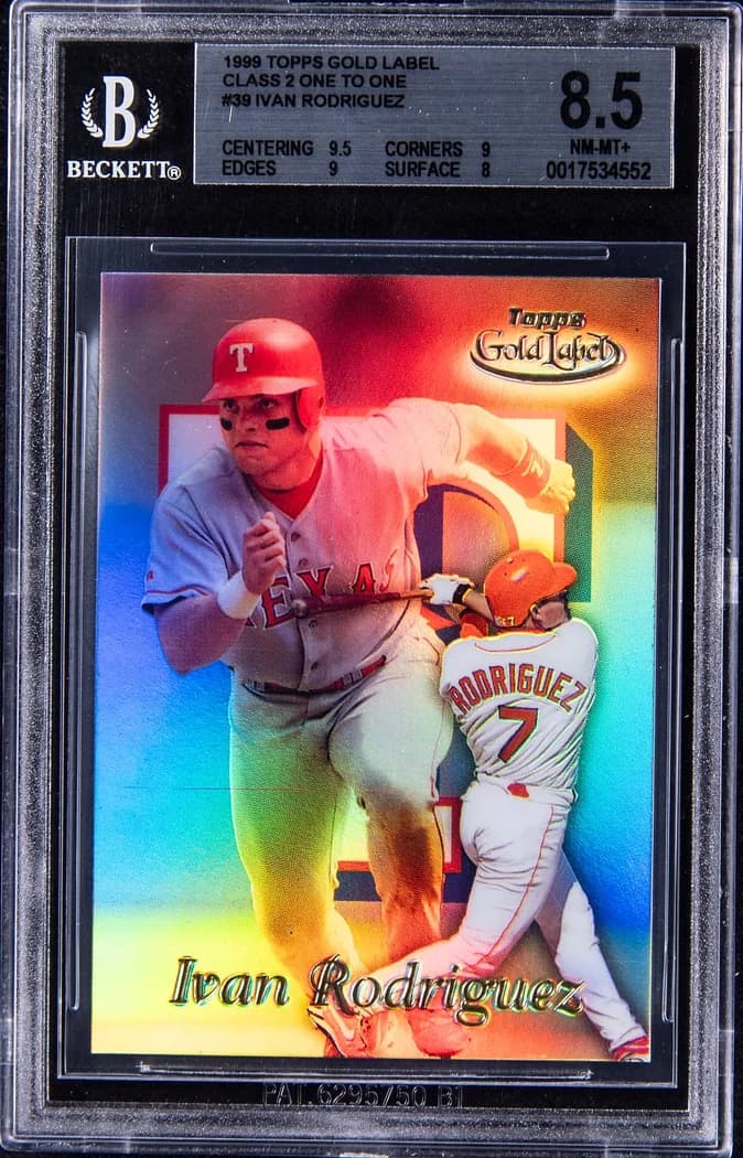 1999 Topps Gold Label Class 2 One to One Iván Rodríguez #39 card front