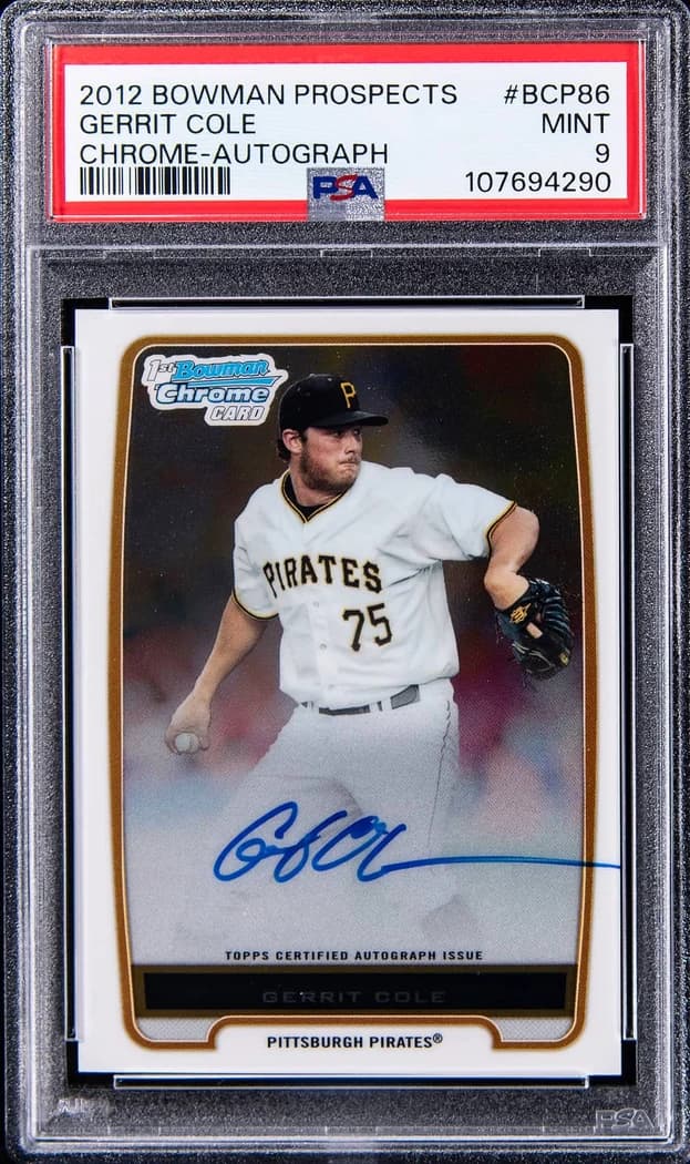 2012 Bowman Chrome Prospect Autographs Gerrit Cole #BCP86 card front