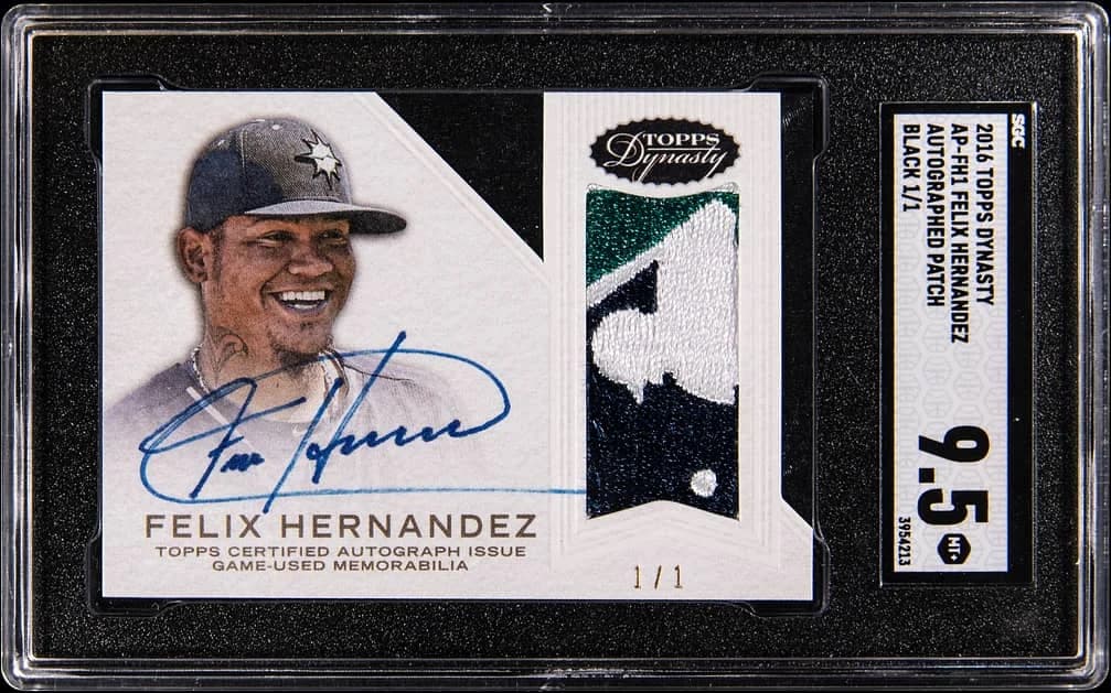 2016 Topps Dynasty Dynasty Autograph Patch Black Félix Hernández #AP-FH1 card front