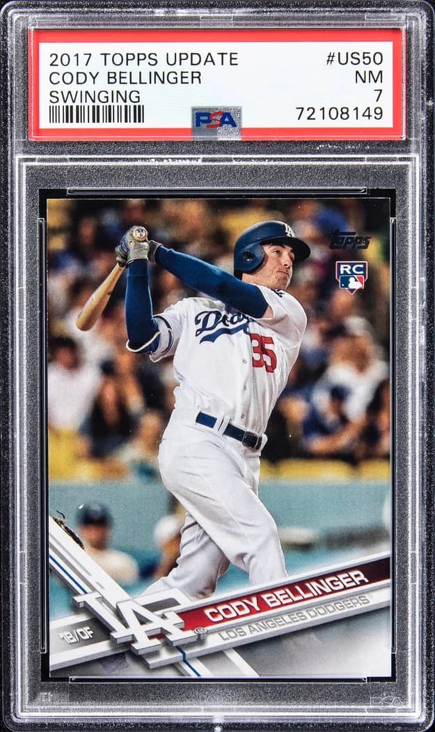 2017 Topps Update Swinging Cody Bellinger #US50 card front