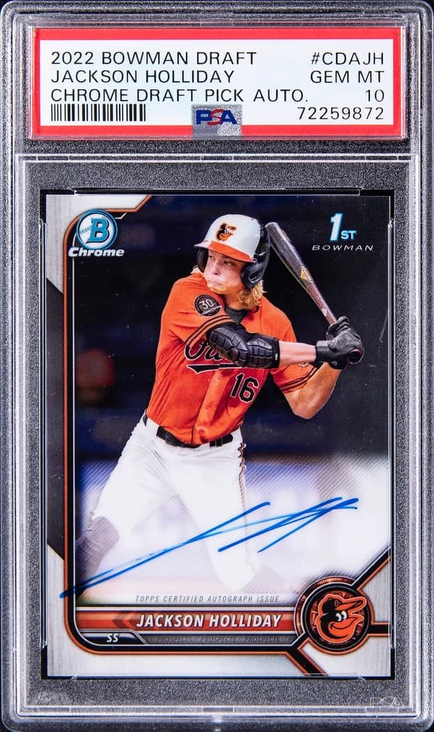 2022 Bowman Draft Chrome Draft Pick Autographs Jackson Holliday #CDA-JH card front
