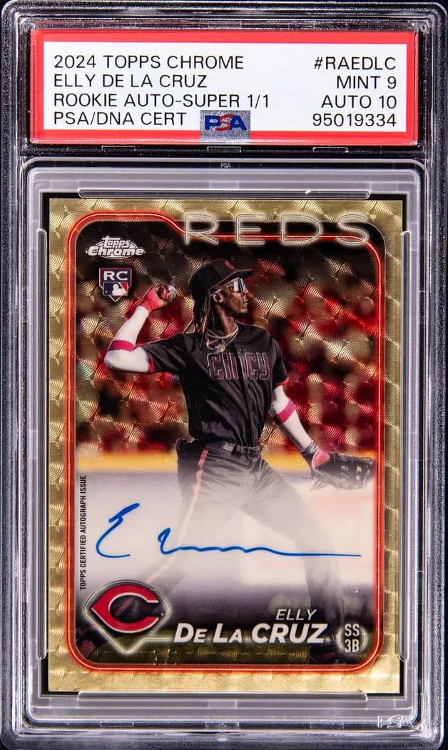 2024 Topps Chrome Rookie Autographs SuperFractor Elly De La Cruz #RA-EDLC card front