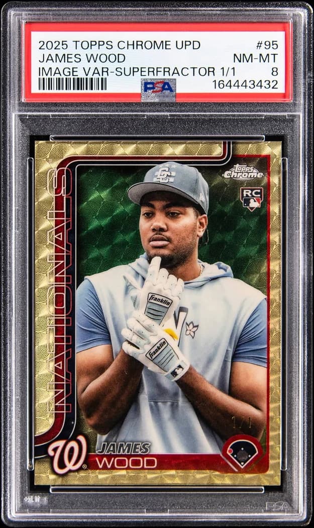2025 Topps Chrome Update Image Variation SuperFractor James Wood #USC95 card front
