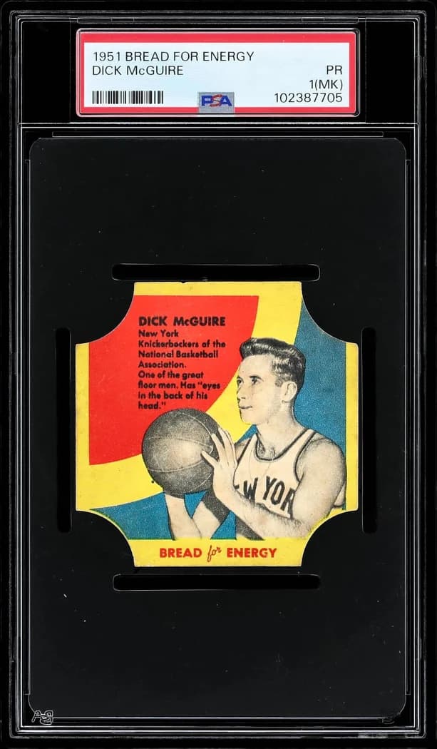 1951 Bread For Energy Dick McGuire card front
