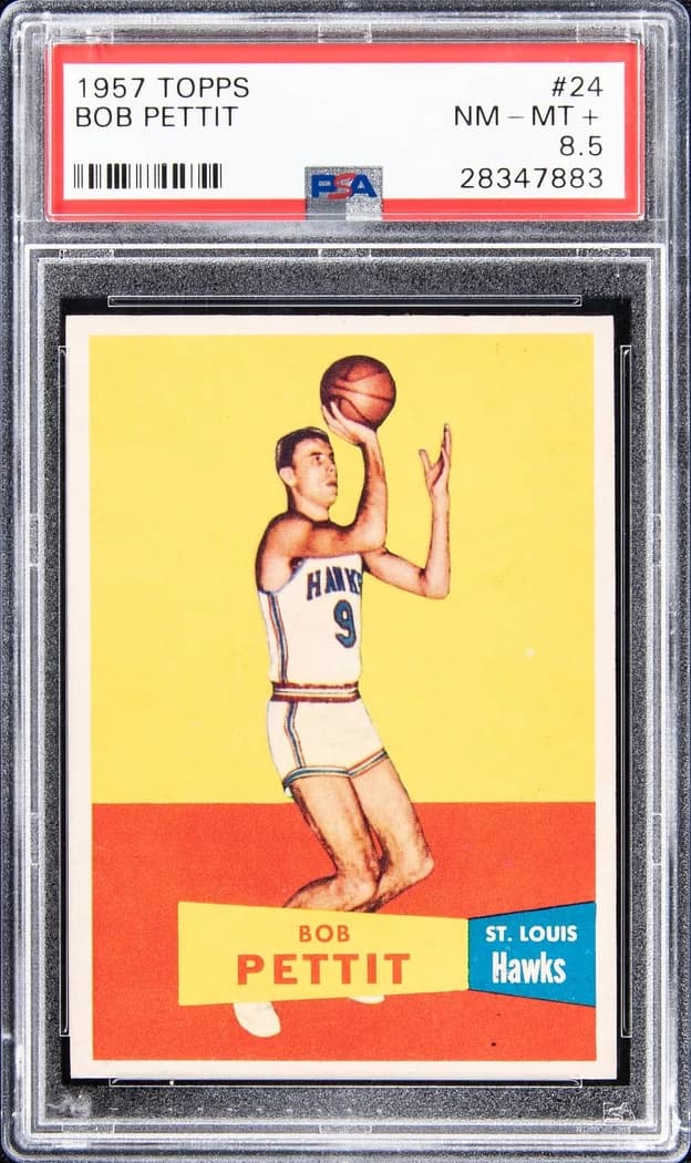 1957-58 Topps Bob Pettit #24 card front