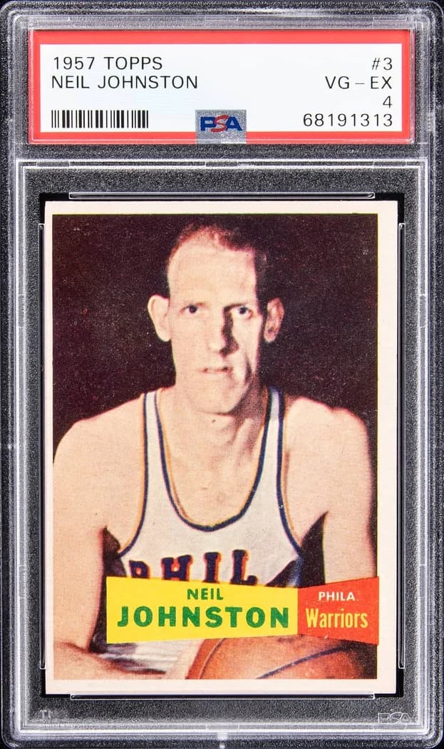 1957-58 Topps Neil Johnston #3 card front