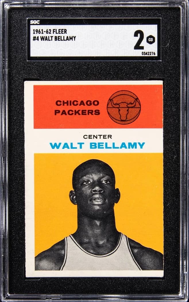 1961-62 Fleer Walt Bellamy #4 card front