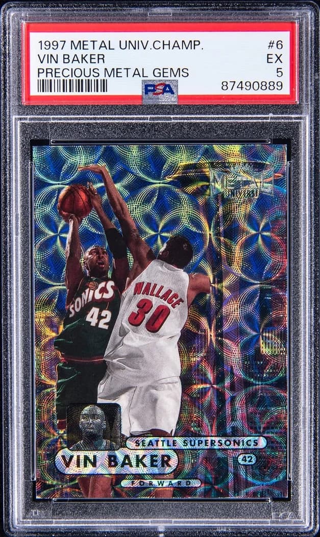 1997-98 SkyBox Metal Universe Championship Precious Metal Gems Vin Baker #6 /50 card front