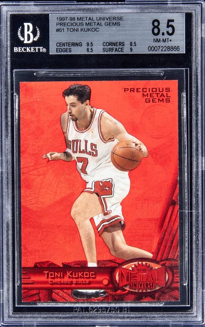 1997-98 SkyBox Metal Universe Precious Metal Gems Red Toni Kukoc #61 /100 card front