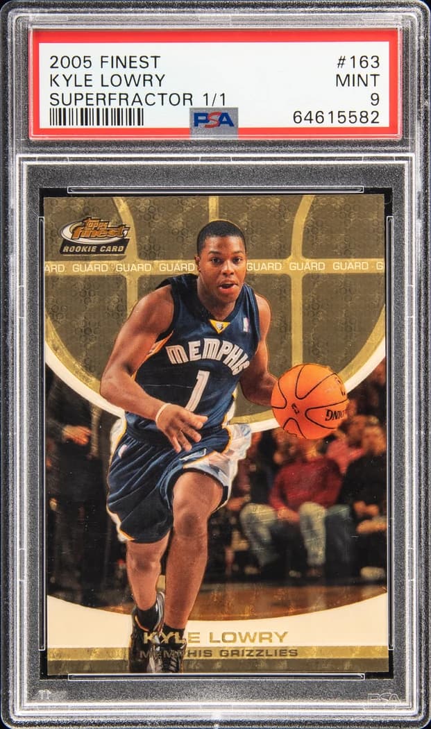2005-06 Finest Superfractor Kyle Lowry #163 1/1 card front