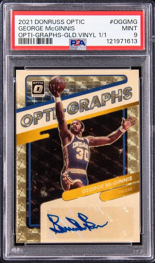 2021-22 Panini Donruss Optic Opti Graphs Gold Vinyl George McGinnis #OGG-MG 1/1 card front