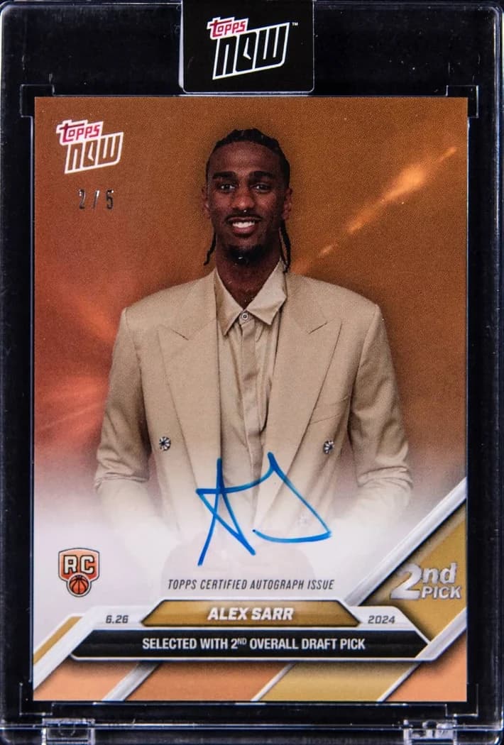 2024 Topps Now Orange Alex Sarr #D-2E /5 card front