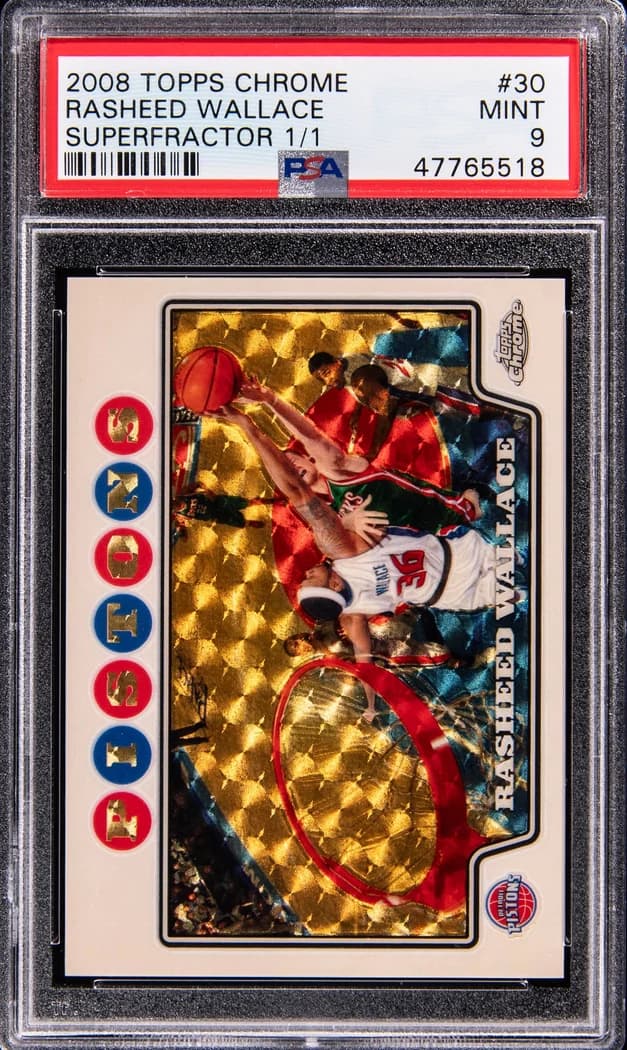 2008-09 Topps Chrome SuperFractor Rasheed Wallace #30 1/1 card front