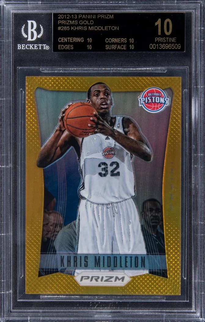2012-13 Panini Prizm Gold Khris Middleton #285 /10 card front