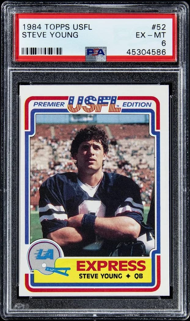 1984 Topps USFL Steve Young #52 card front