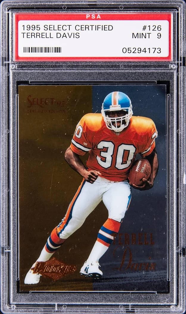 1995 Pinnacle Select Certified Terrell Davis #126 card front