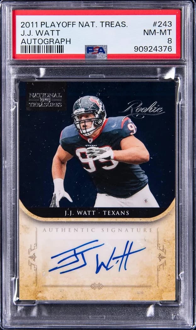 2011 Playoff National Treasures Autograph J.J. Watt #243 (/99) card front