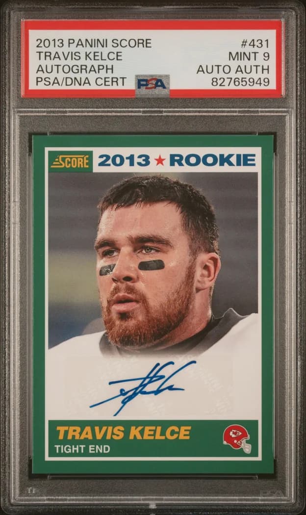 2013 Panini Score Autograph Travis Kelce #431 card front