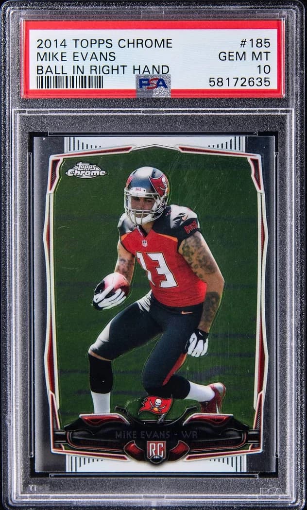 2014 Topps Chrome Ball in Right Hand Mike Evans #185 card front