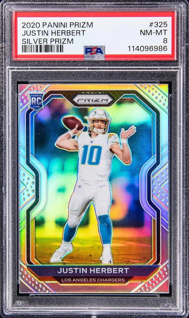 2020 Panini Prizm Silver Prizm Justin Herbert #325 card front