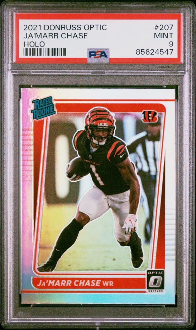 2021 Donruss Optic Holo Rated Rookie Ja'Marr Chase #207 card front
