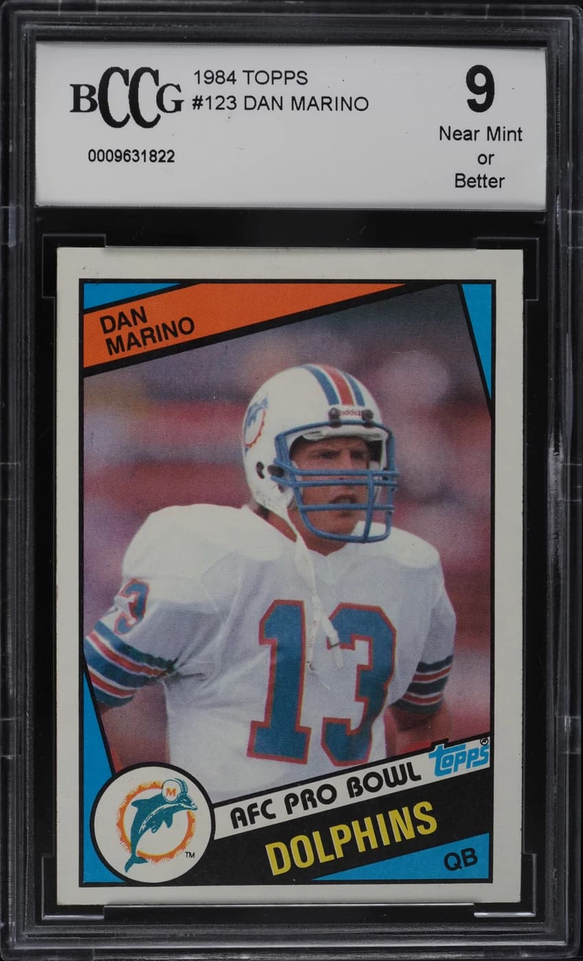 1984 Topps Dan Marino; representative copy, not evidence of the catalog object’s grade, serial, ownership or sale