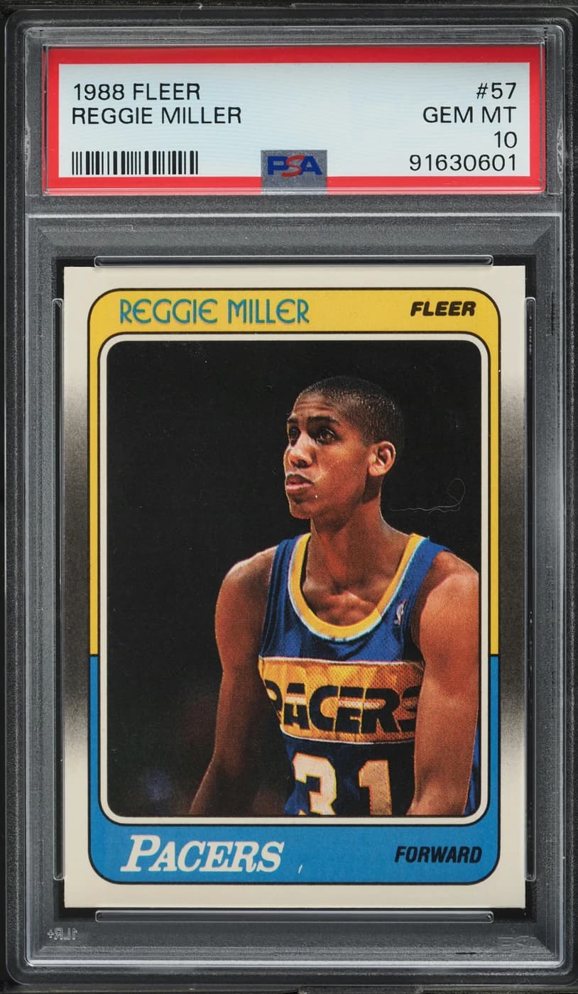1988-89 Fleer Reggie Miller; representative copy, not evidence of the catalog object’s grade, serial, ownership or sale