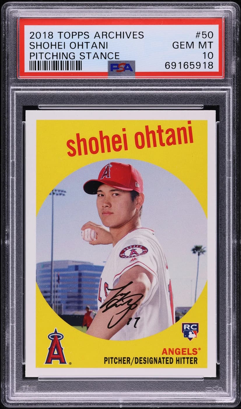 2018 Topps Archives Shohei Ohtani #50; representative copy, not evidence of the catalog object’s grade, serial, ownership or sale