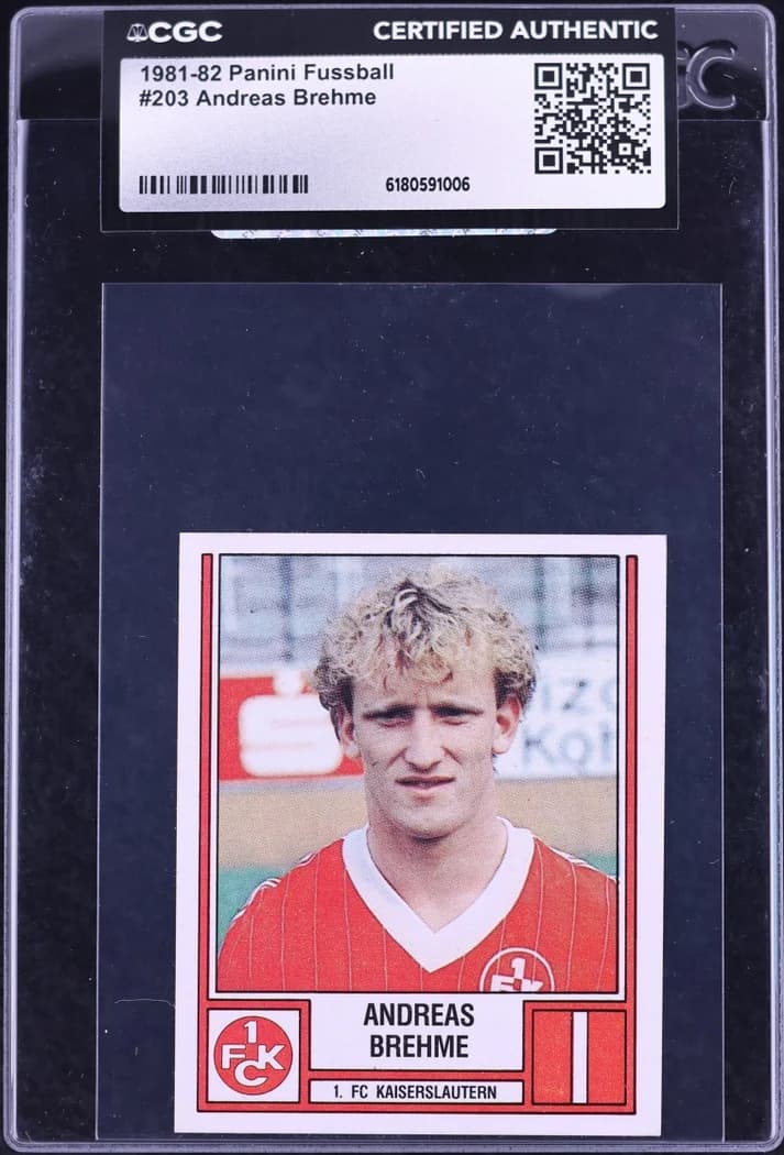 1981 Panini Fussball sticker #203 Andreas Brehme sticker front