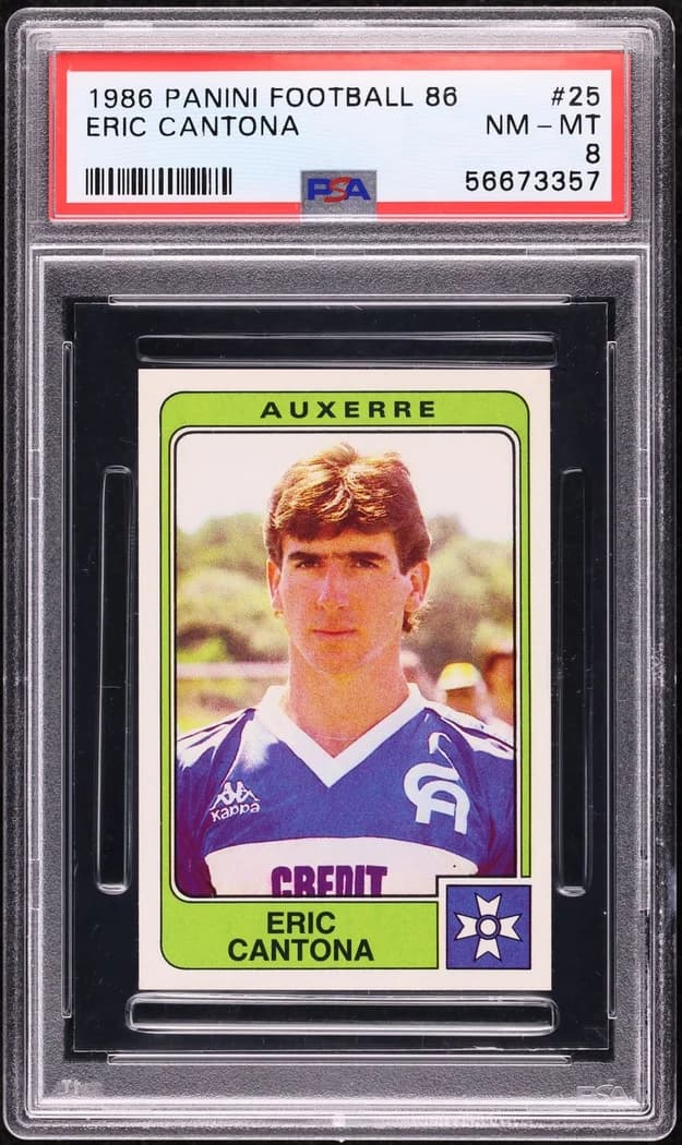 1985-86 Panini Football sticker #25 Eric Cantona sticker front