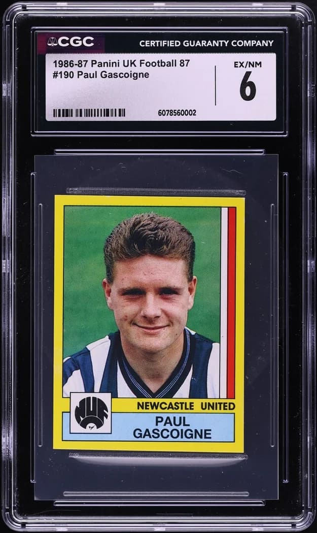 1986 Panini Football sticker #190 Paul Gascoigne sticker front
