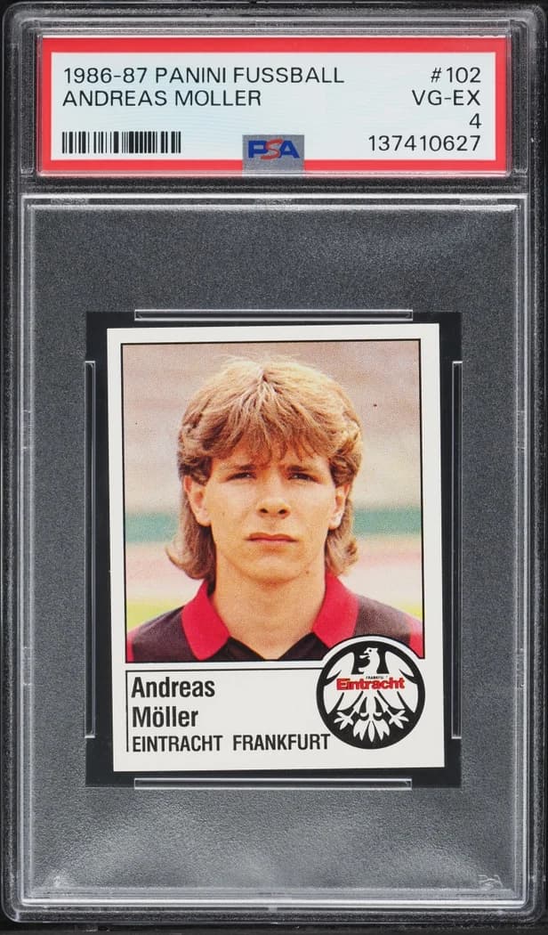 1986 Panini Fussball sticker #102 Andreas Möller sticker front