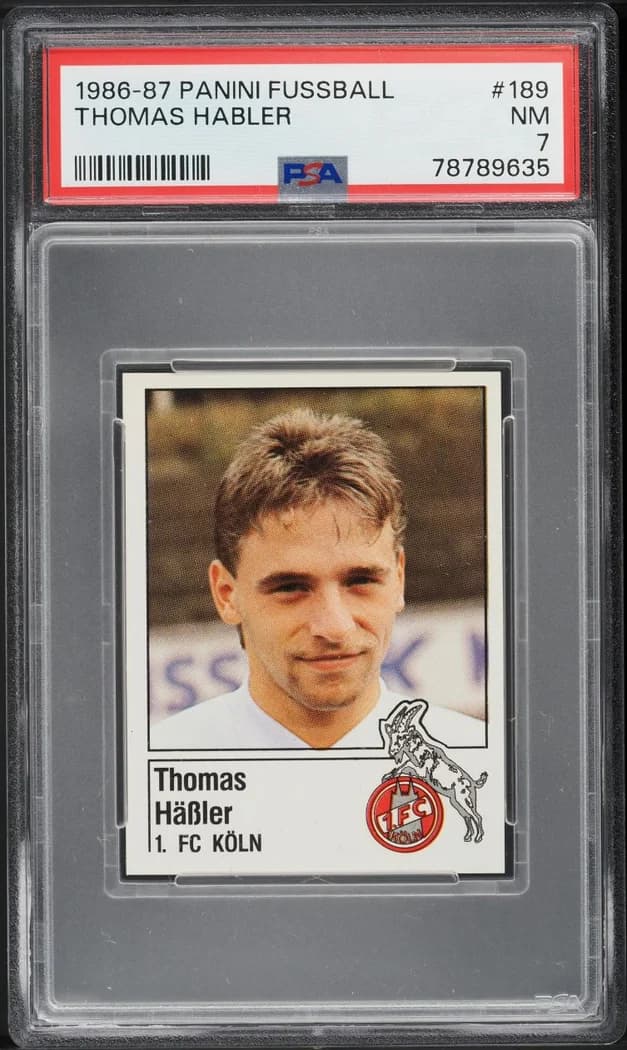 1986 Panini Fussball sticker #189 Thomas Häßler sticker front