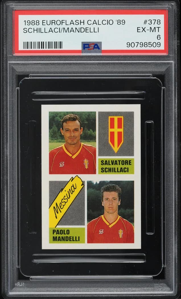 1988 Euroflash Calcio '89 Paolo Mandelli #378 Salvatore Schillaci card front