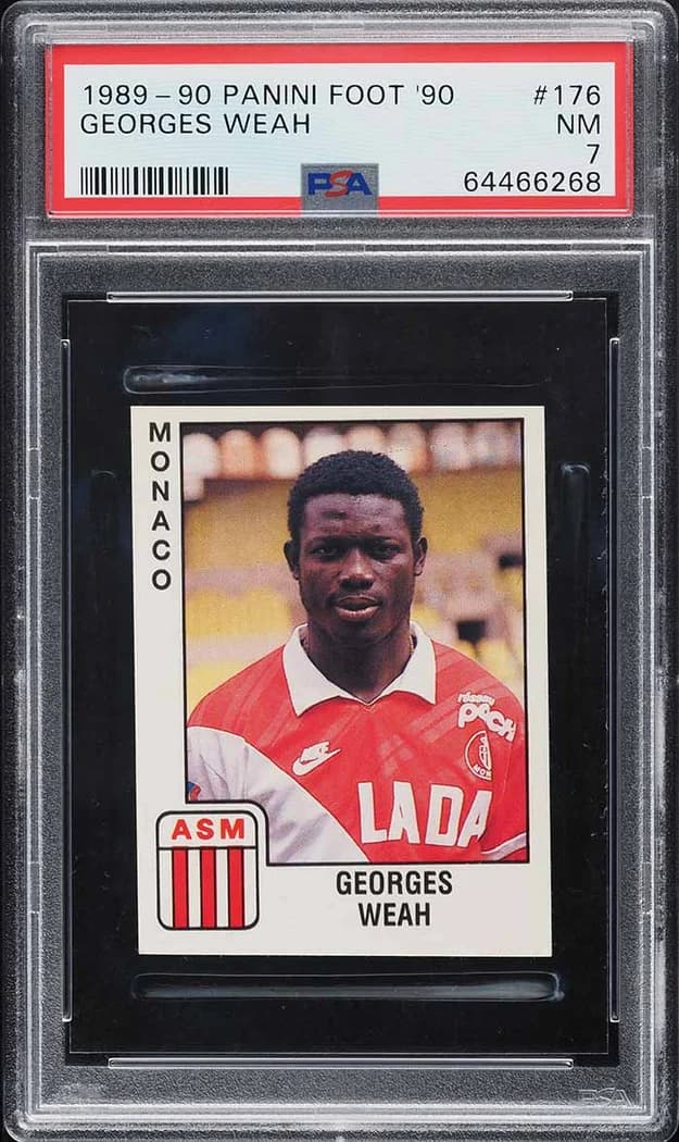 1989 Panini Foot '90 sticker #176 George Weah sticker front