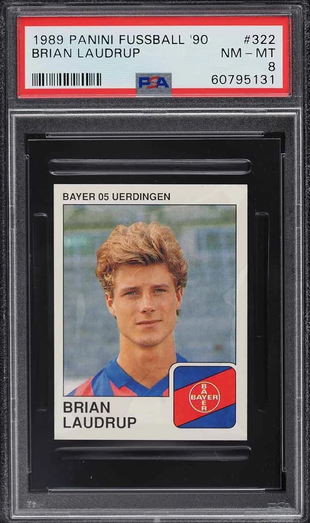 1989 Panini Fussball '90 sticker #322 Brian Laudrup sticker front