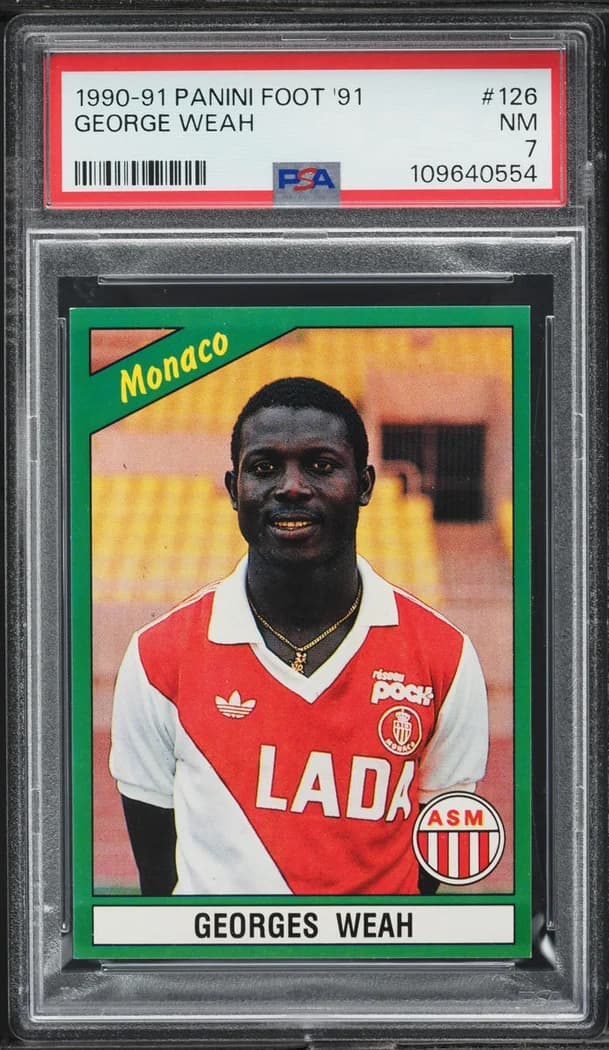 1990 Panini Foot '91 sticker #126 George Weah sticker front