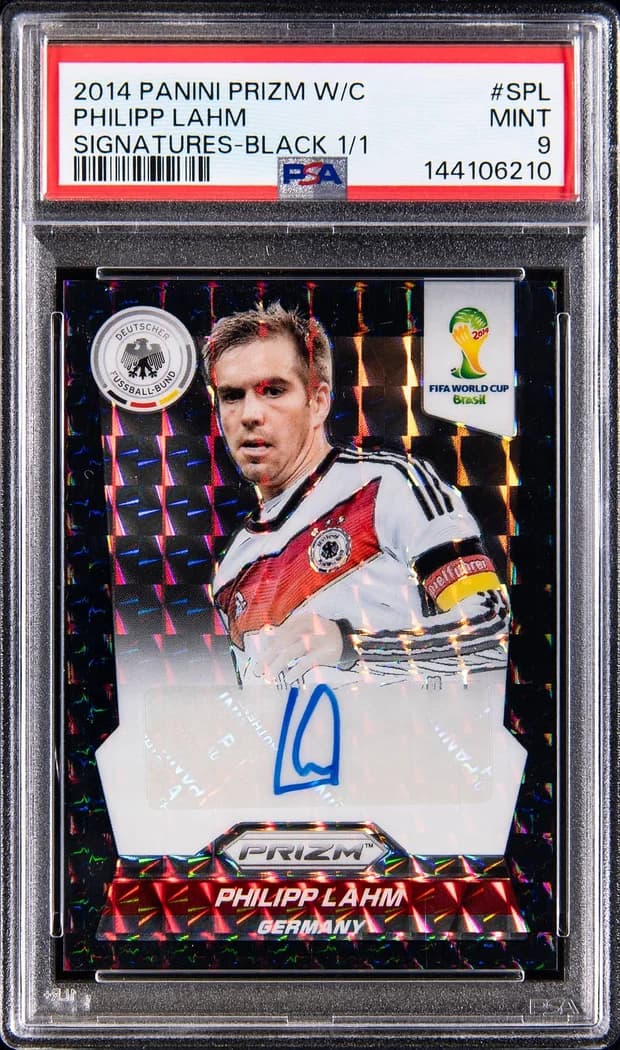 2014 Panini Prizm World Cup Signatures Black Prizm Philipp Lahm card front