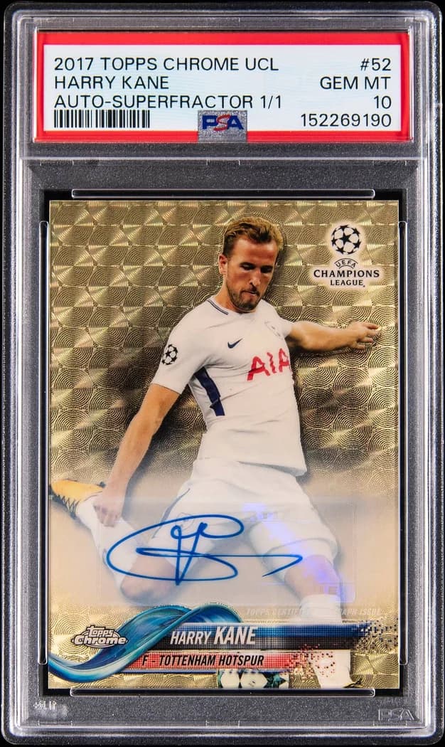 2017-18 Topps Chrome UEFA Champions League Autographs SuperFractor #52 Harry Kane card front